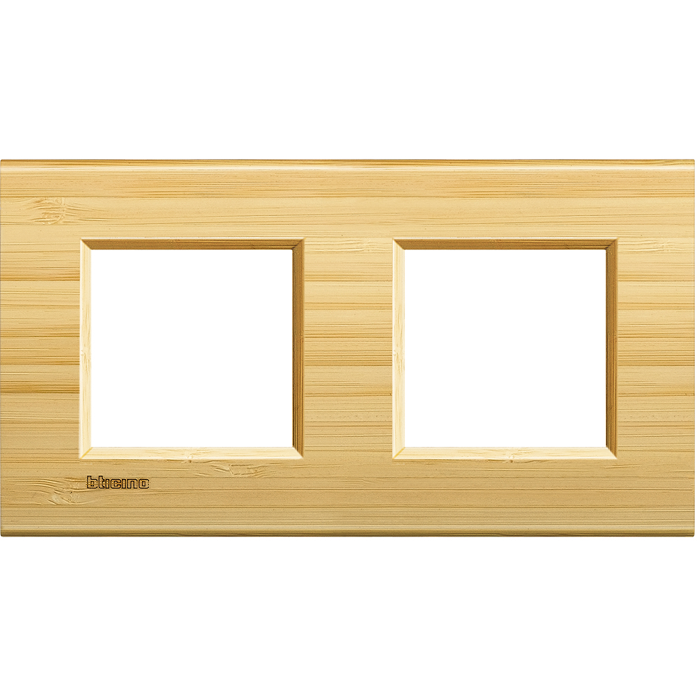 BTICINO - LNA4802M2LBA Square cover plate 2х2modules -bamboo wood