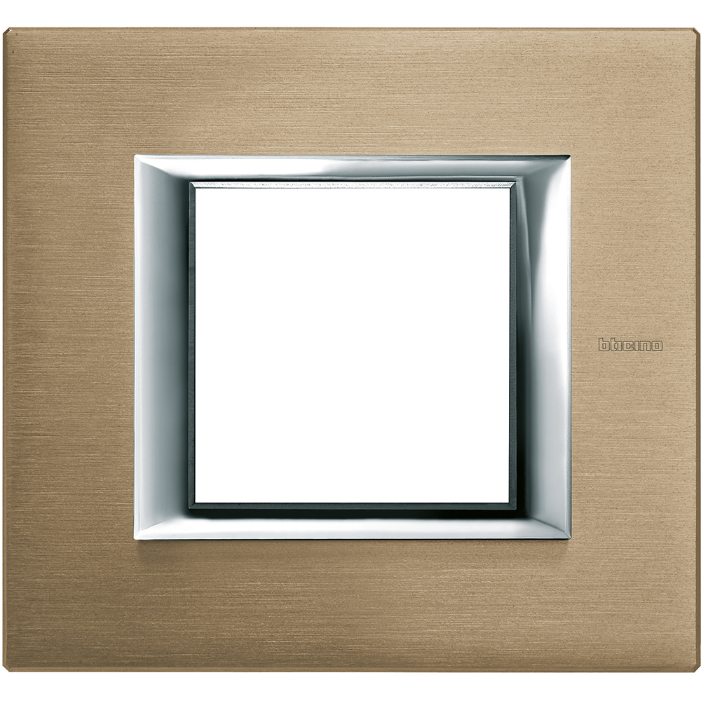 BTICINO - HA4802NX Рамка 2М titanium brushed метална правоъгълна Axolute