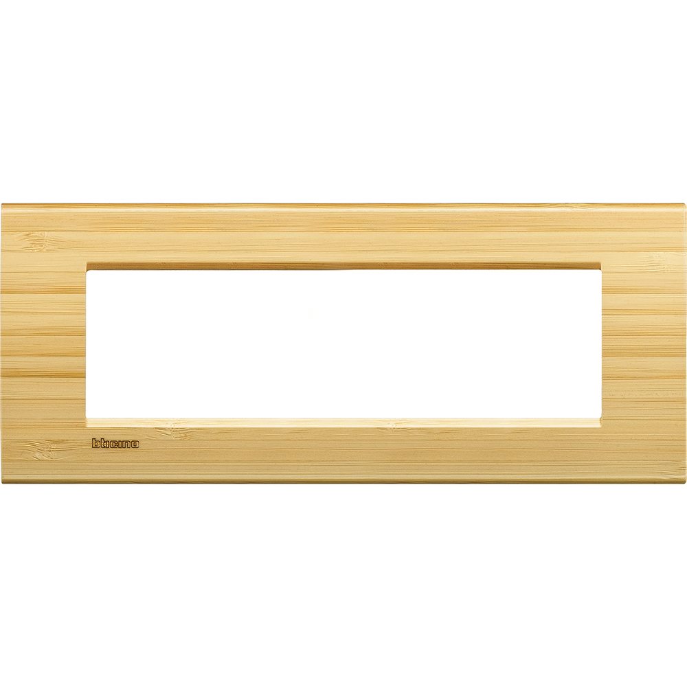 BTICINO - LNA4807LBA Square cover plate 7 modules - bamboo 