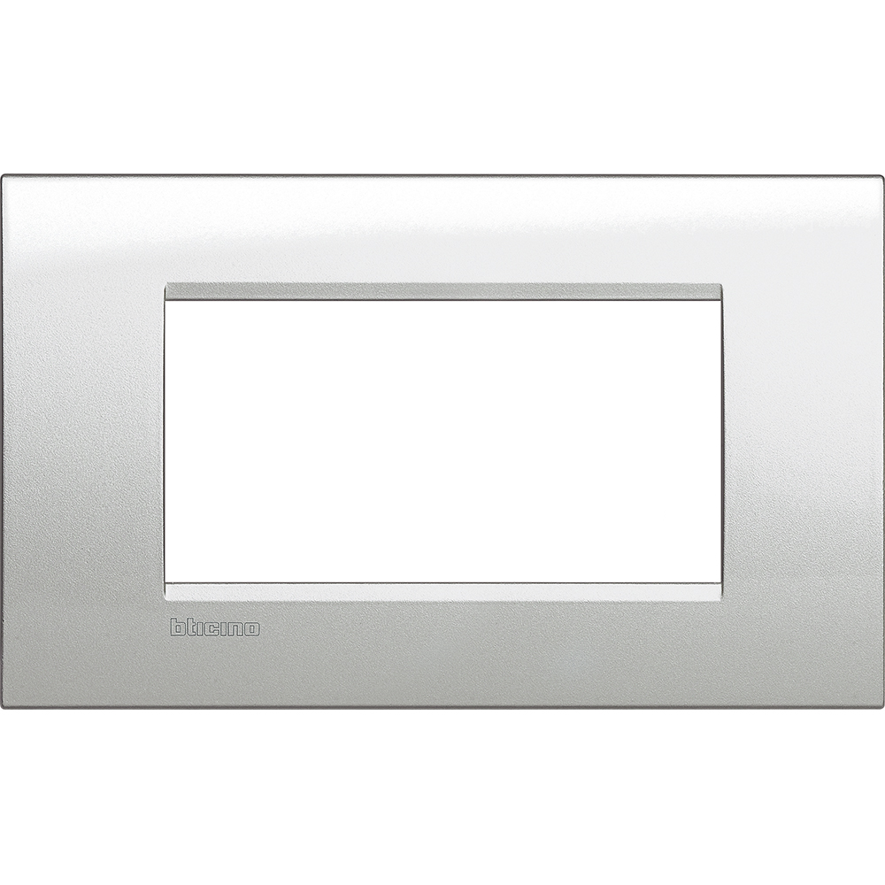 BTICINO - LNA4804AG Square cover plate 4 modules - silver 