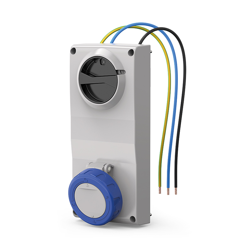 SCAME - Industrial socket 2P+E 32A IP66 with mechanical locking ...