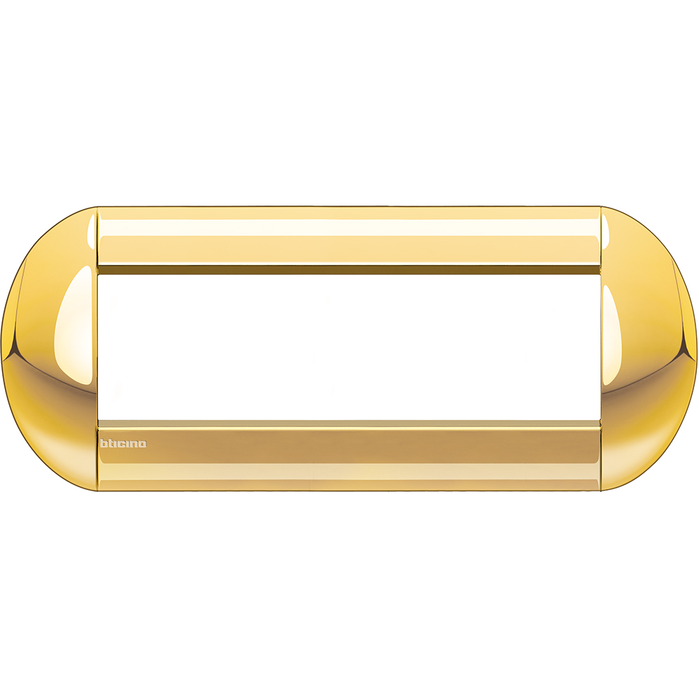 BTICINO - LNB4807OC Round cover plate 7 modules - gold 