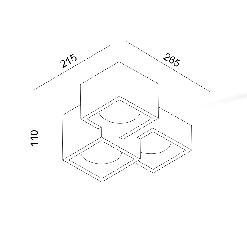 ACA LIGHTING - GYPSUM 3 SQUARE CEILING LIGHT NATURAL 215*165*110 GENI 3 ...