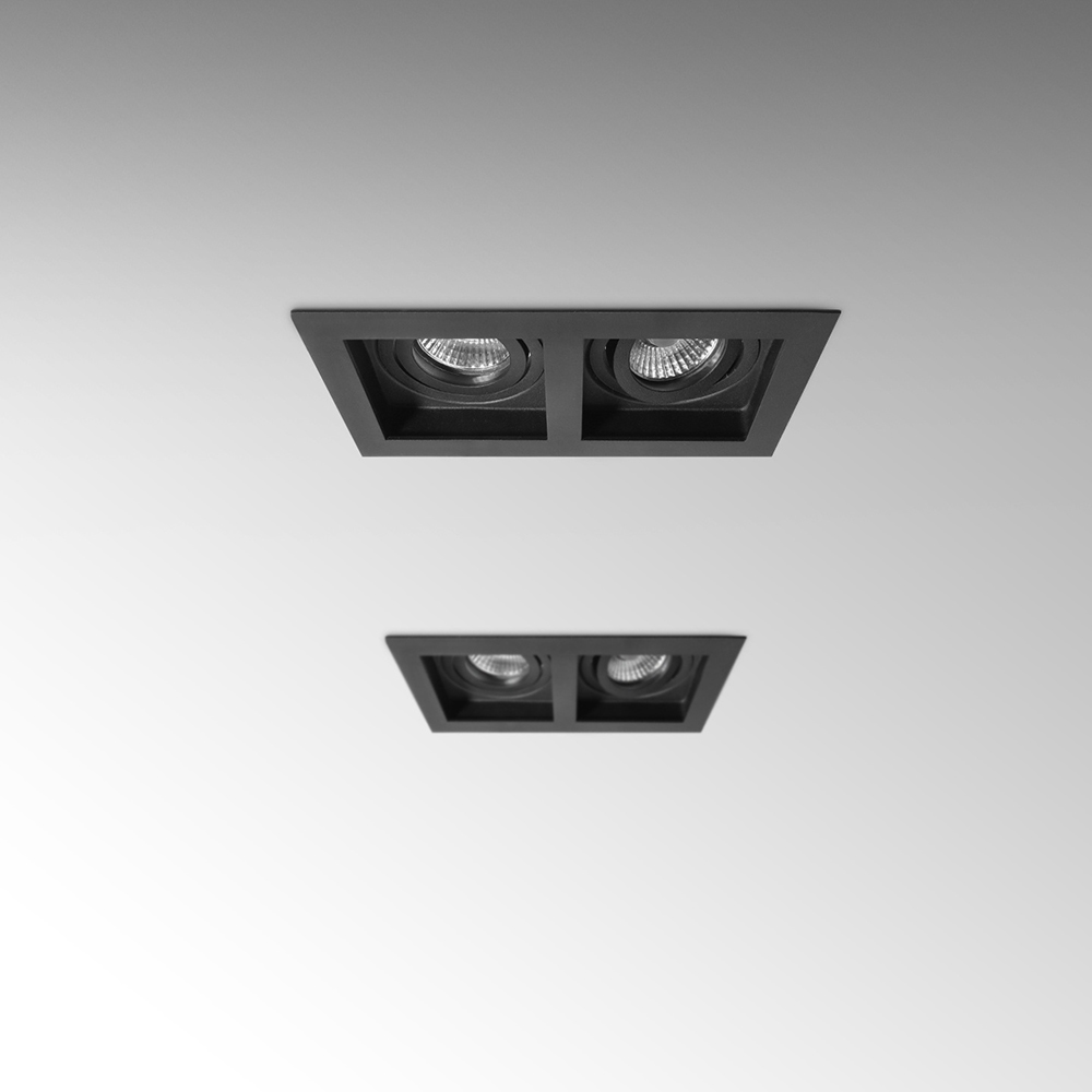 POLARIS LIGHTING - DOWNLIGHT CARDAN MINI DOUBLE 185/32/100mm GU10 Black 1054-2