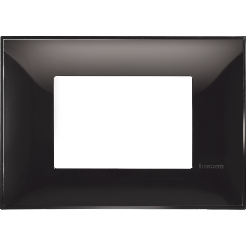 BTICINO - R4803BC cover plate - 3 centered module - Black