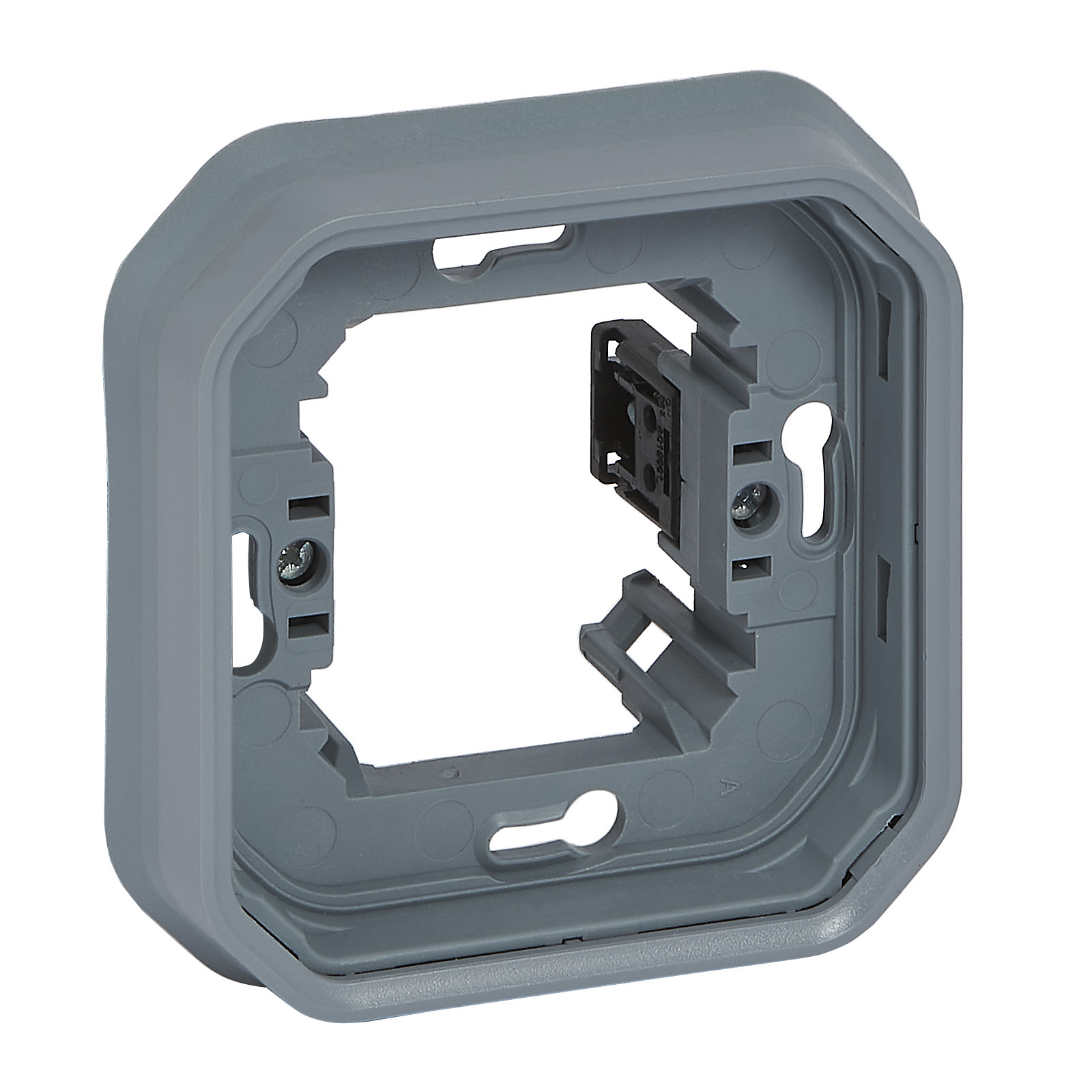 LEGRAND - Frame for flush mounting with brackets color Gray IP55 Plexo New 69682L