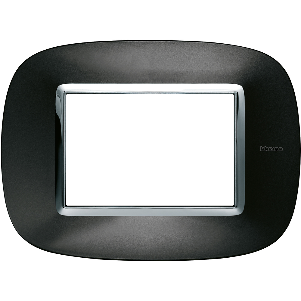 BTICINO - HB4803XS Elliptical cover plate 3 modules - anthracite 