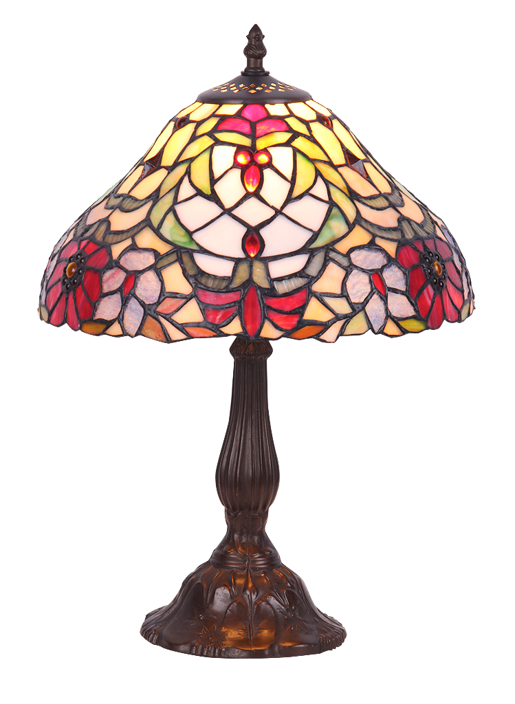 Rabalux Tischleuchte 'Mirella' In Bronze & Tiffany-Glas – 35 Cm Hoch, Für E14 Leuchtmittel Bis 40W