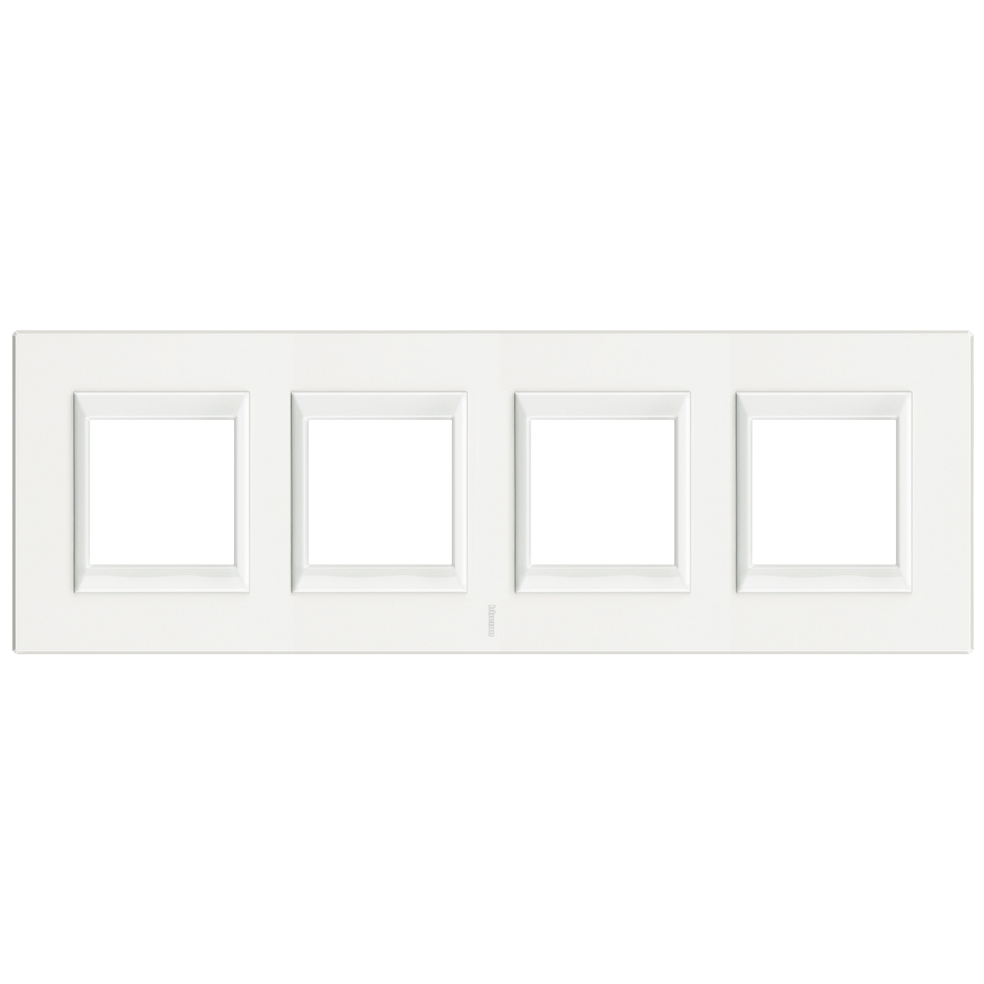 BTICINO - HA4802M4HHD rectangular cover plate 4х2modules - Monochrome white - metal
