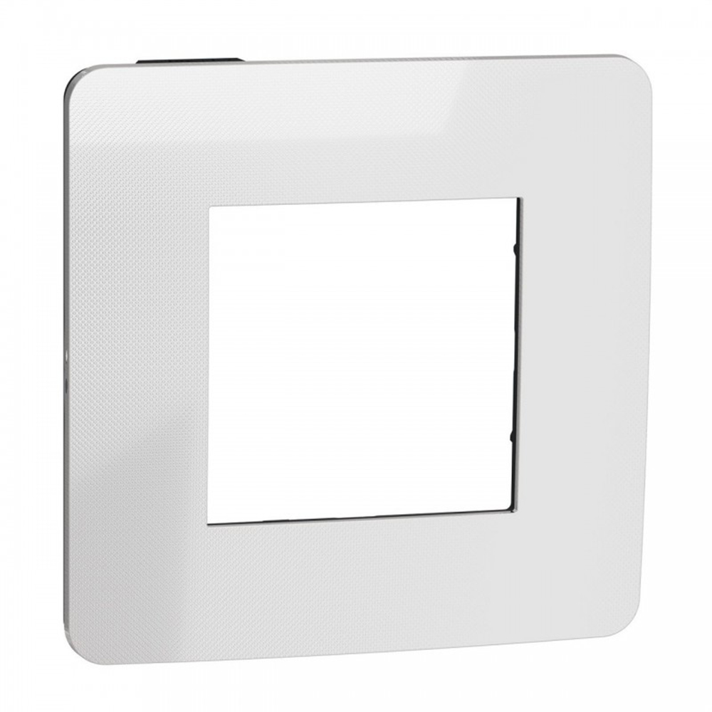 SCHNEIDER ELECTRIC - NU280256 New Unica - cover frame - 1 gang - 1 x 2 modules - light aluminium/ black coarse surface 