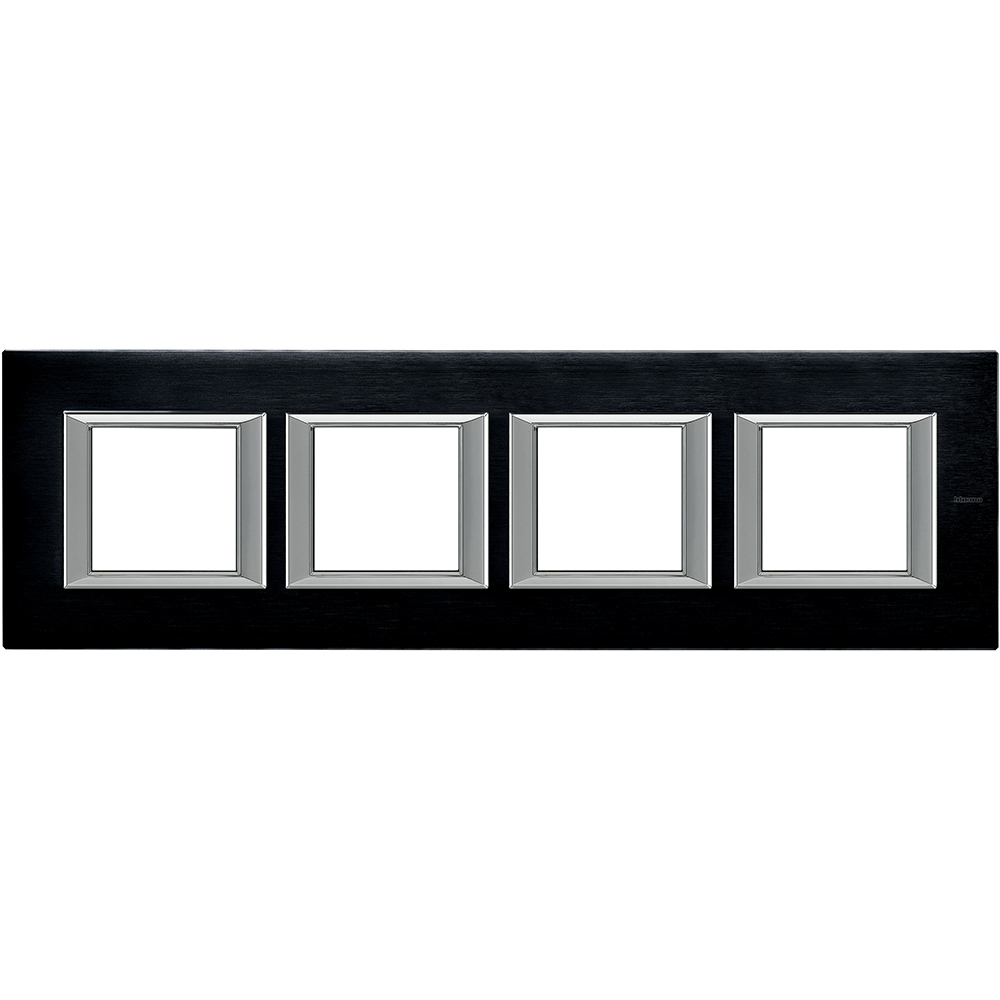 BTICINO - HA4802M4HXS Четворна рамка 4х2М anthracite brushed метална правоъгълна Axolute