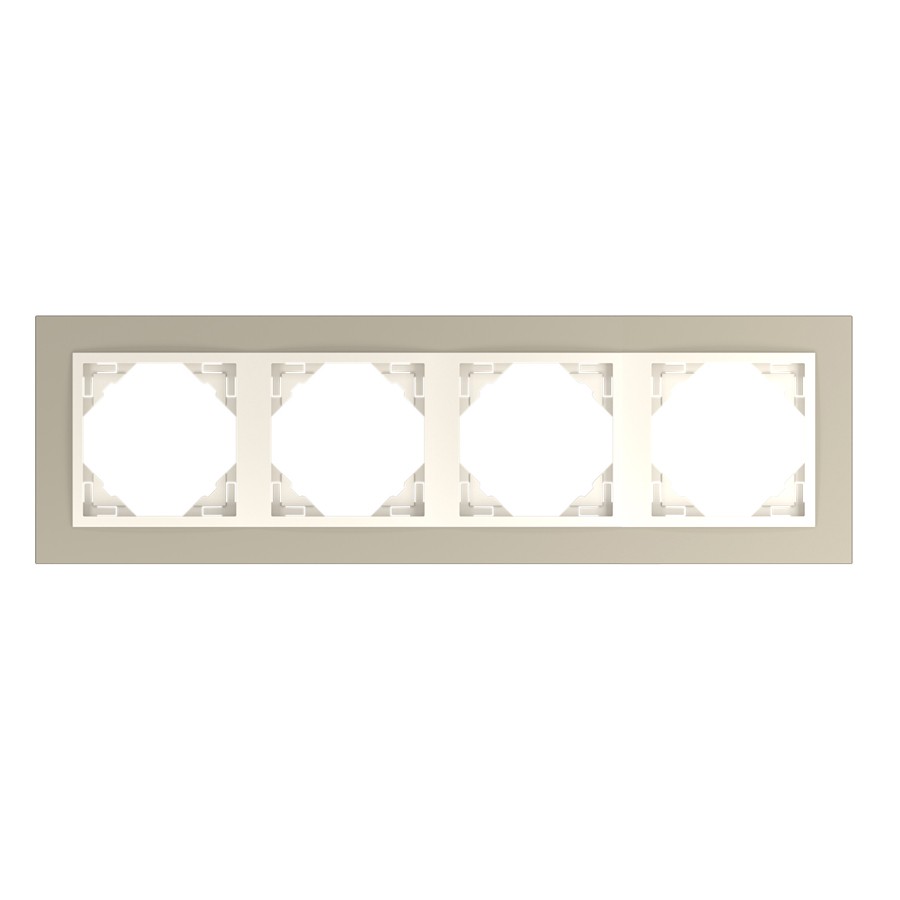 EFAPEL - FOUR GANG FRAME TITANIUM/PEARL 90940 TTP LOGUS 90 Metallo