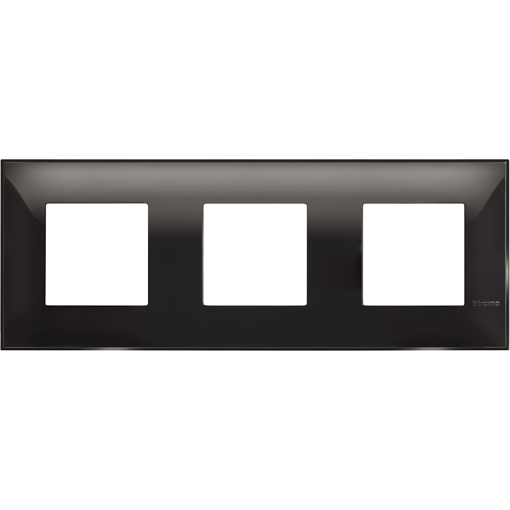BTICINO - R4802M3BC cover plate - 2+2+2 horizontal/vertical installation modules - Black