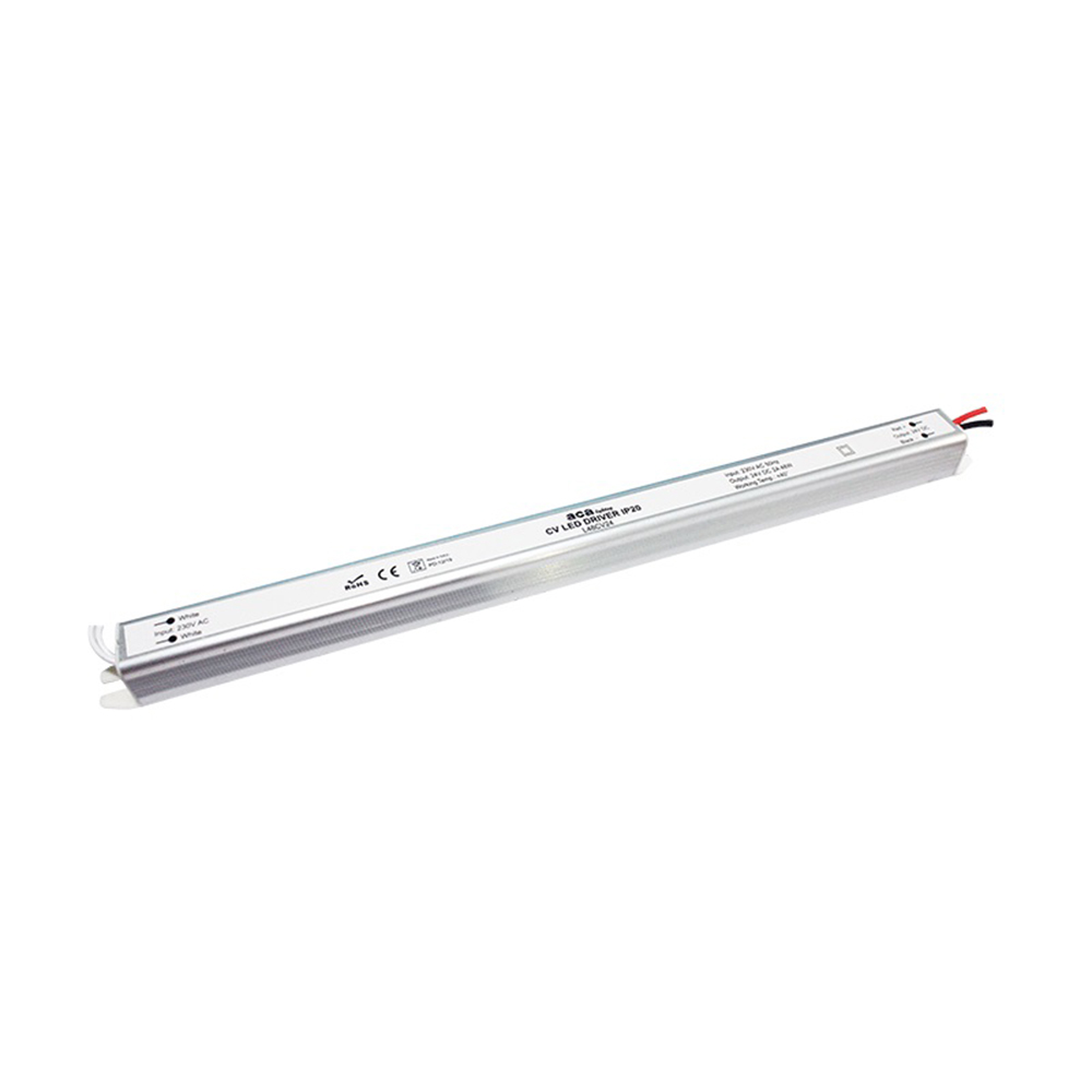ACA LIGHTING - LINEAR METAL CV LED DRIVER 48W 230V AC-24V DC 2A IP20 ...