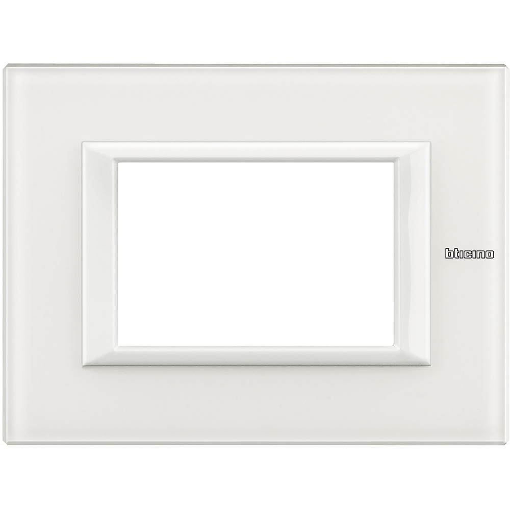 BTICINO - HA4803VBB Rectangular cover plate 3 modules - glass white 