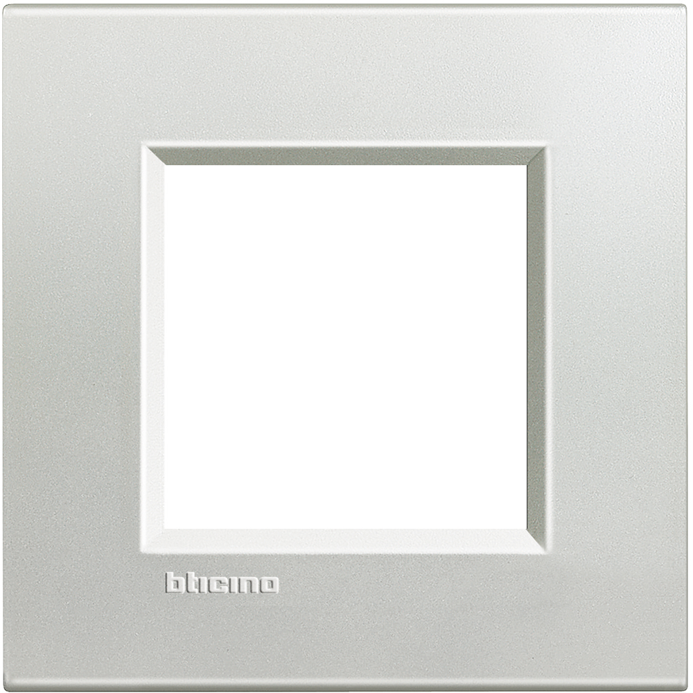 BTICINO - LNA4802AG Square cover plate 2 modules - silver 