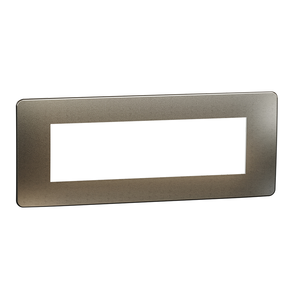 SCHNEIDER ELECTRIC - NU270750M New Unica - cover frame - 1 gang - 7 module - bronze/ white mirror surface