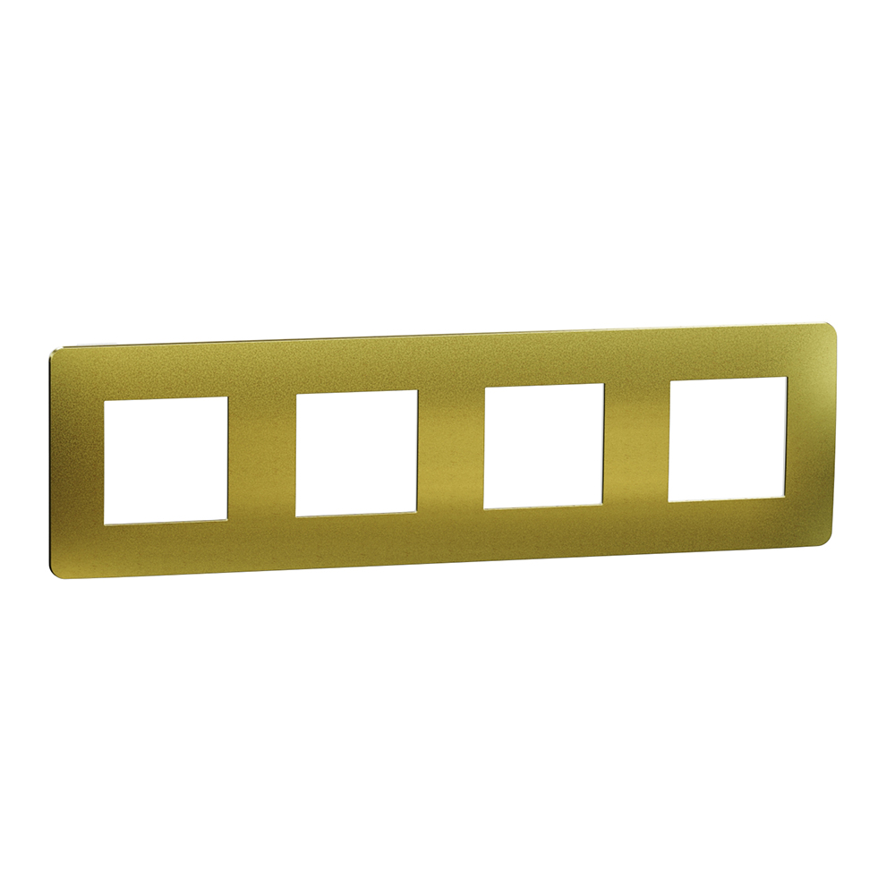 SCHNEIDER ELECTRIC - NU280859М cover frame - 4 gangs - 4 x 2 module gold/ white mirror surface