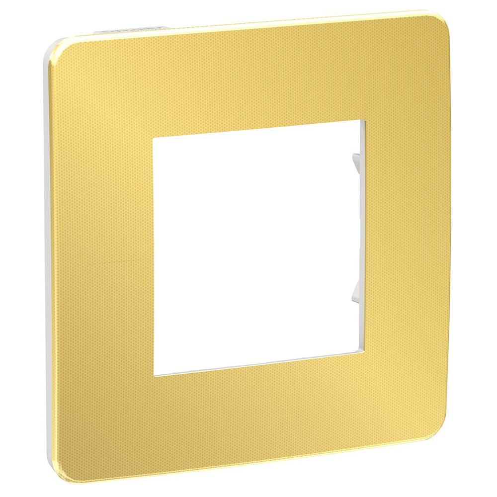 SCHNEIDER ELECTRIC - NU280259 New Unica - cover frame - 1 gang - 1 x 2 modules - gold/ white coarse surface 