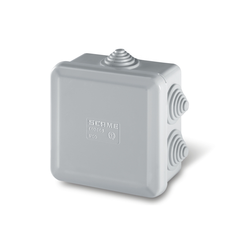 SCAME - Junction Box 80х80x40mm IP55, UV, 6 cable membranes PG16, click closure Cubox  680.003