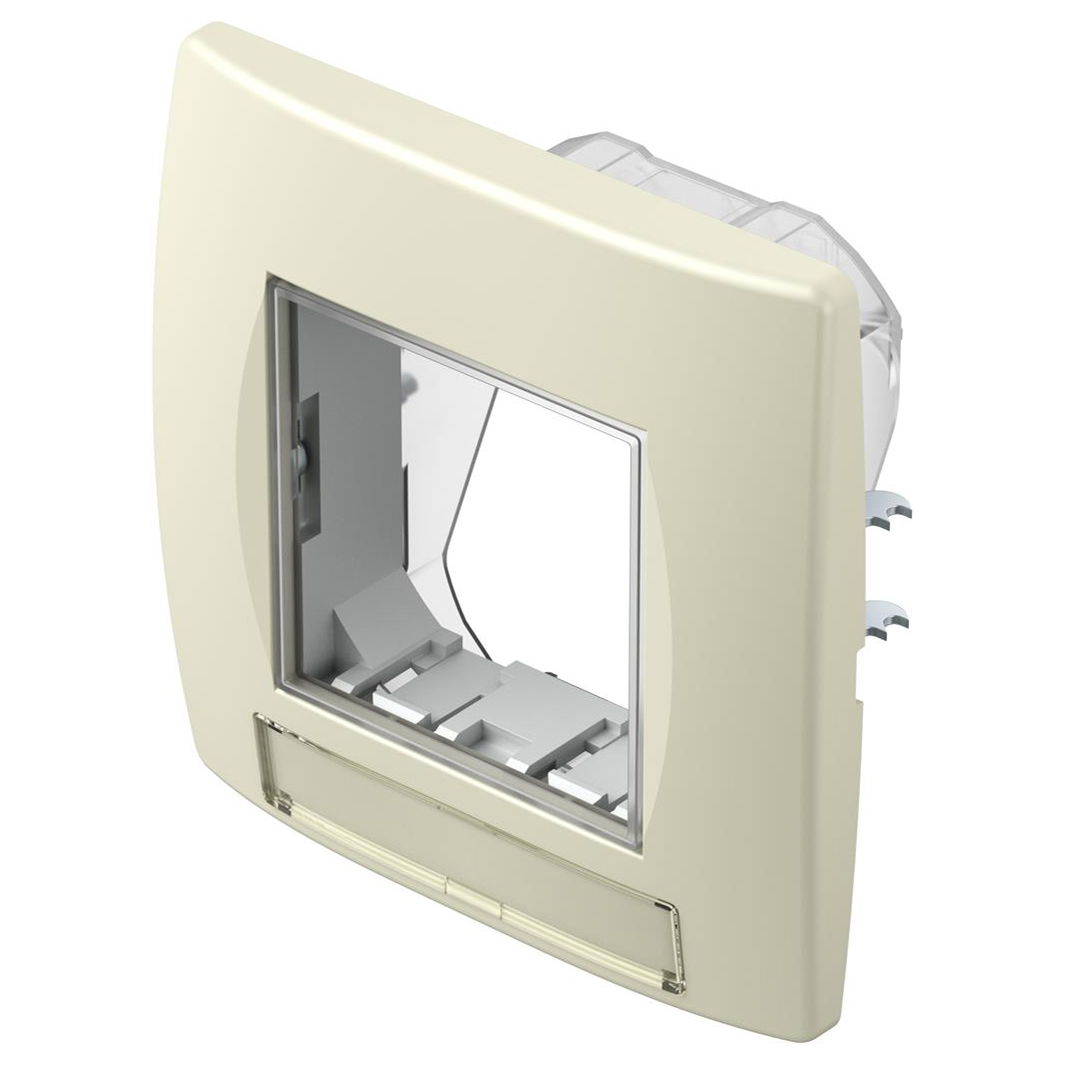 TEM - CM23IW Frame 2M IP44 for sockets, color Ivory gloss, Modul
