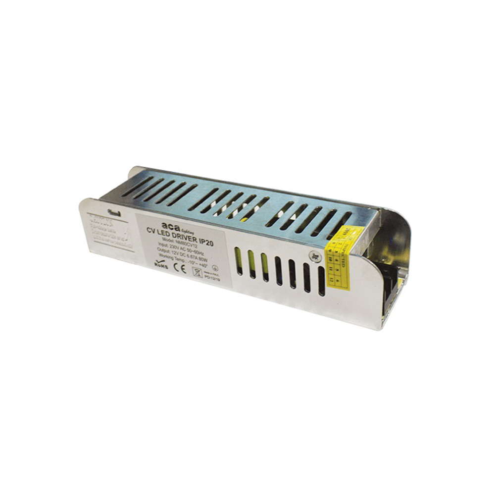 ACA LIGHTING - METAL CV LED DRIVER 80W 230V AC-12V DC 6.67A IP20 WITH ...