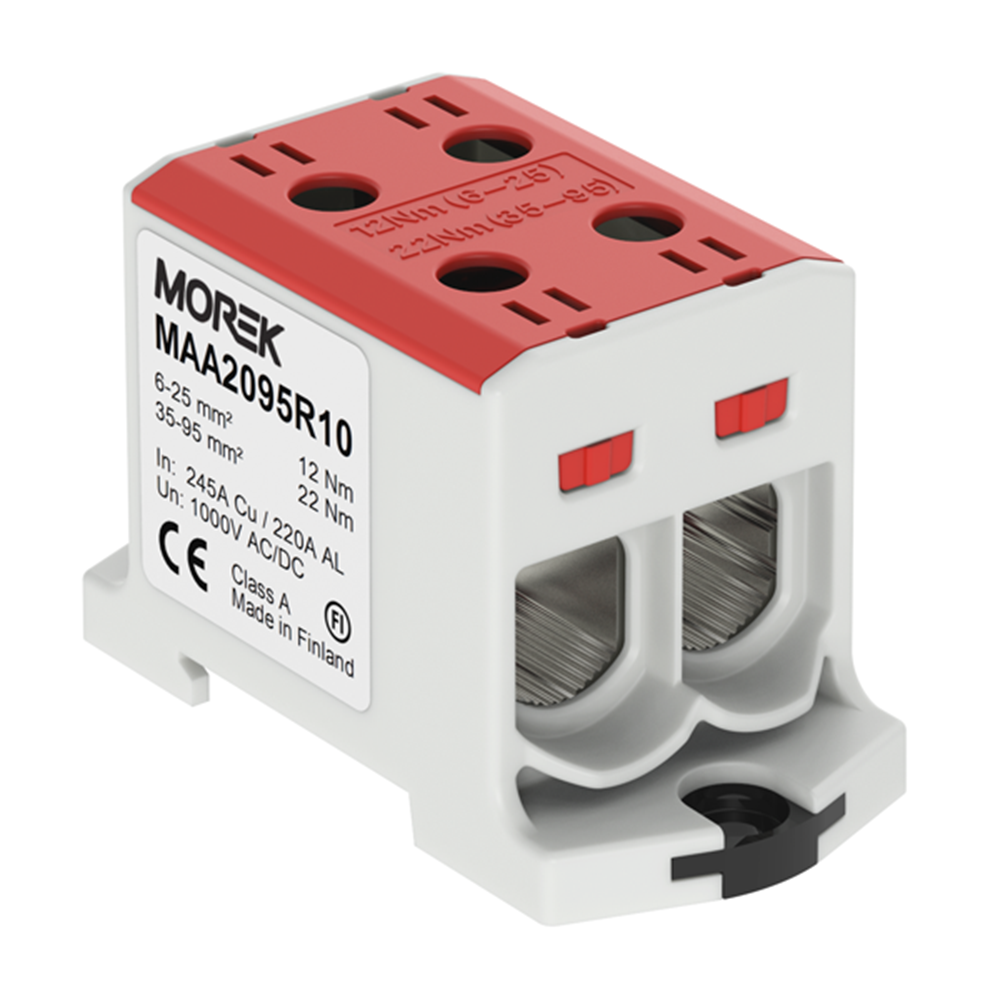 MOREK - OTL95-2 red 2xAl/Cu 6-95mm² 1000V Universal terminal  MAA2095R10