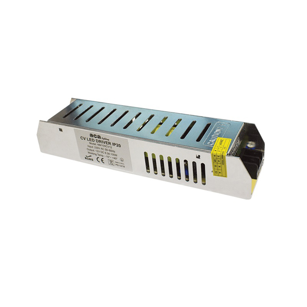 ACA LIGHTING - METAL CV LED DRIVER 120W 230V AC-12V DC 10A IP20 WITH ...