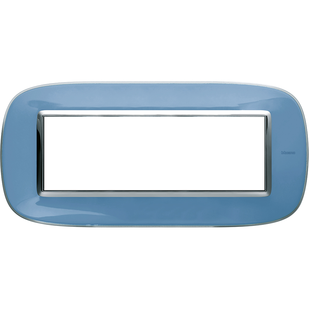BTICINO - HB4806DZ  Elliptical cover plate 6modules - blue liquid technopolymer
