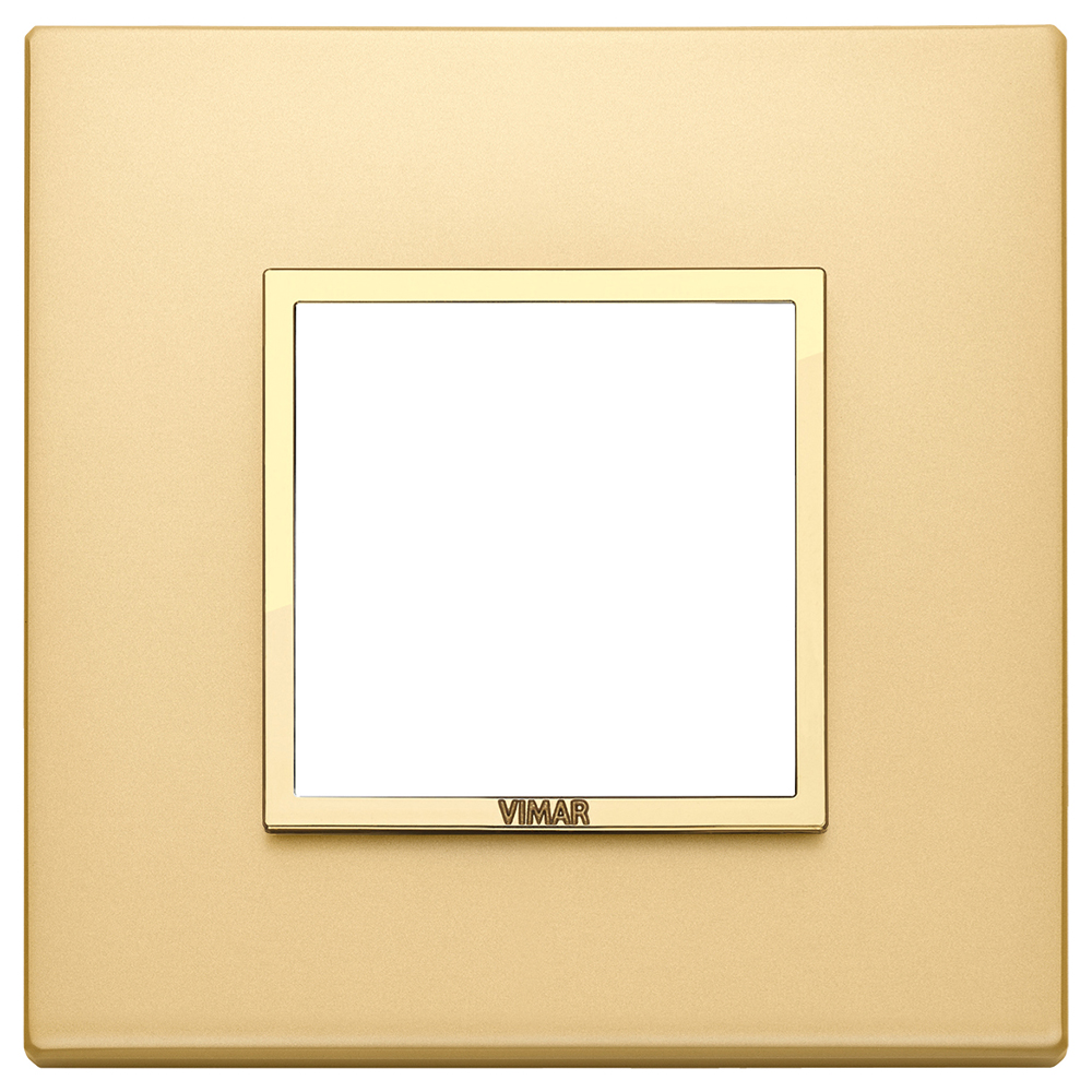 VIMAR - 21642.G10 - Plate 2M aluminium satin gold
