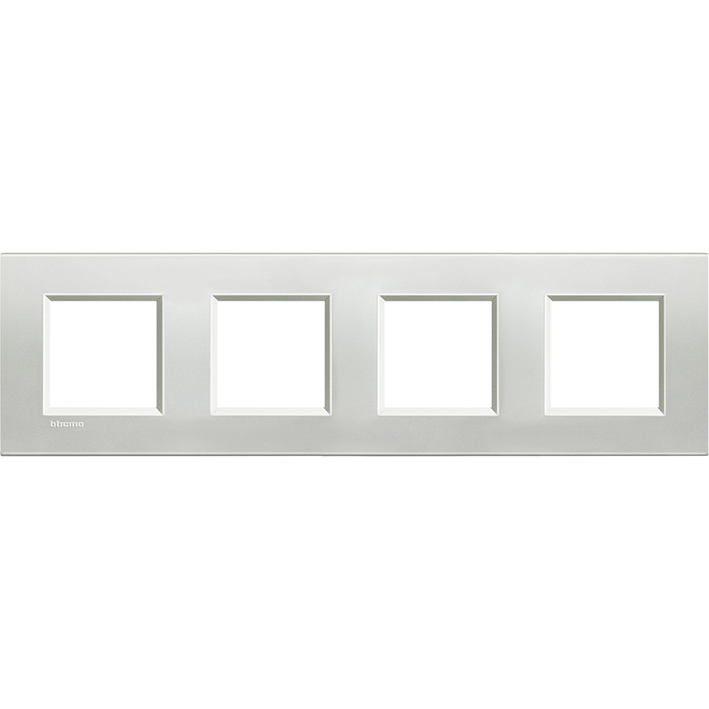 BTICINO - LNA4803M2AG Square cover plate 4х2modules - silver