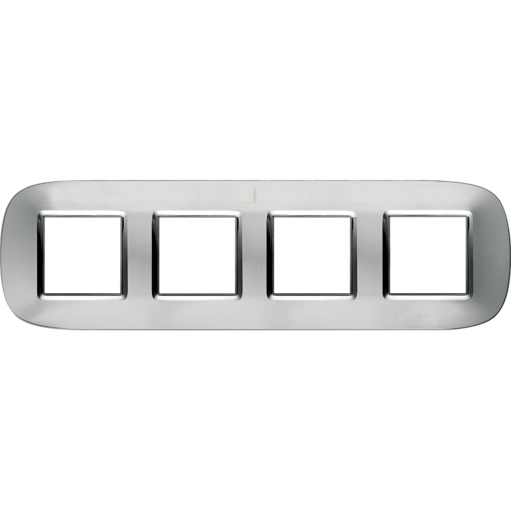 BTICINO - HB4802/4XC Elliptical cover plate 4х2modules - aluminium metal