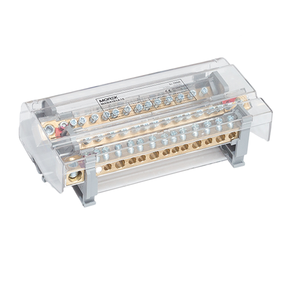 MOREK - Разпределителен клемен блок Moblock 4P 160A-14 1x50 + 4x35 + 9x16mm²  MAB4161A18