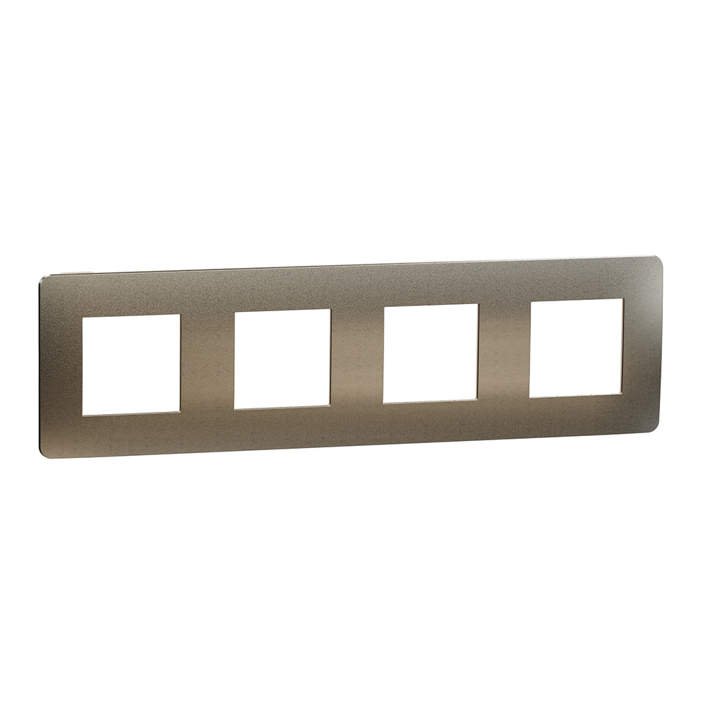 SCHNEIDER ELECTRIC - NU280851М cover frame - 4 gangs - 4 x 2 modules - bronze/ ivory mirror surface