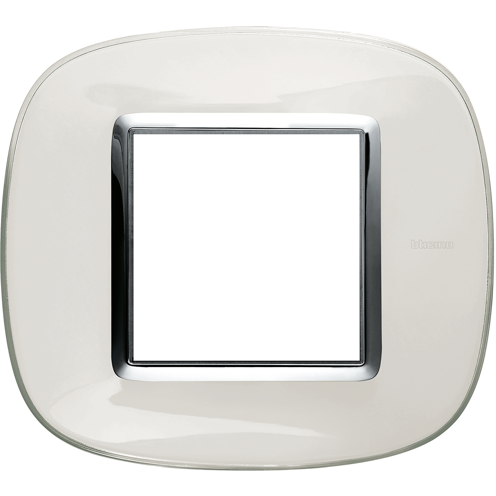 BTICINO - HB4802DB Elliptical cover plate 2 modules - white liquid 