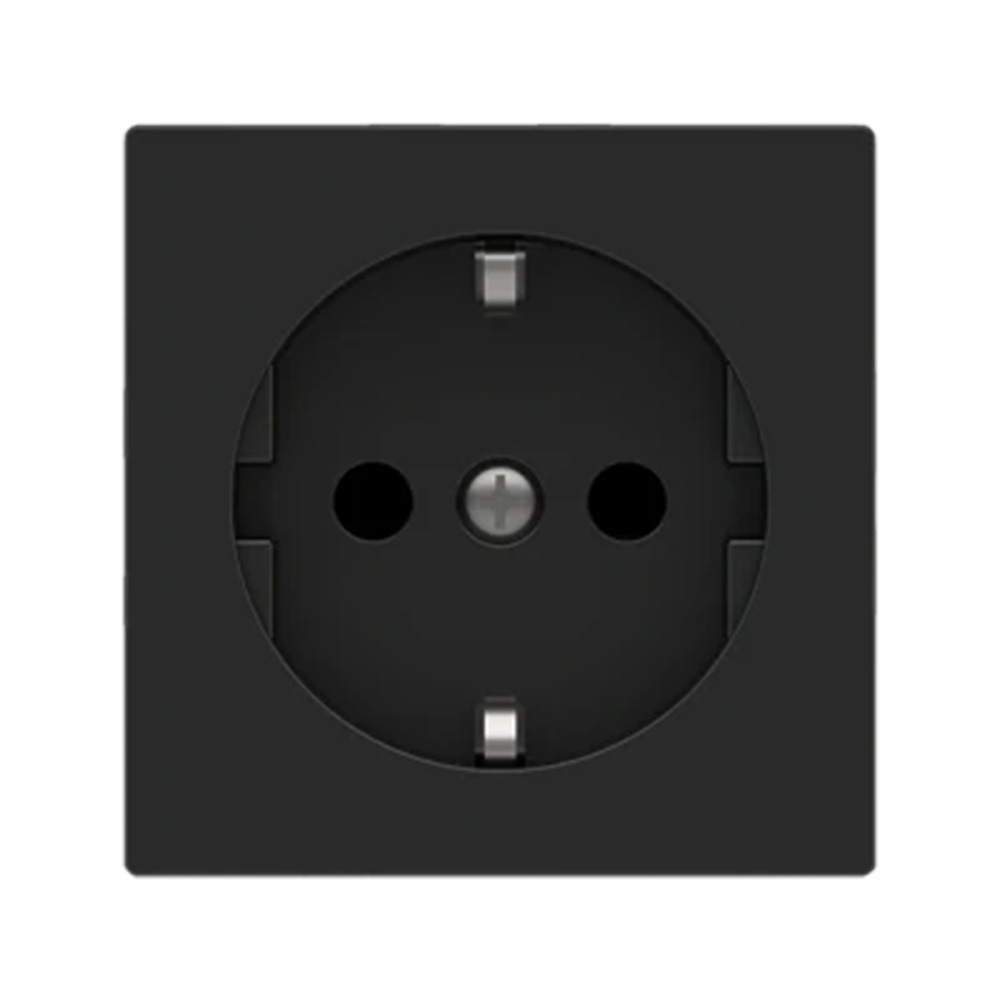 Ekinex - Faceplate for socket Schuko 55x55 Fenix Black Ingo - EK-PSC-DE-FNI