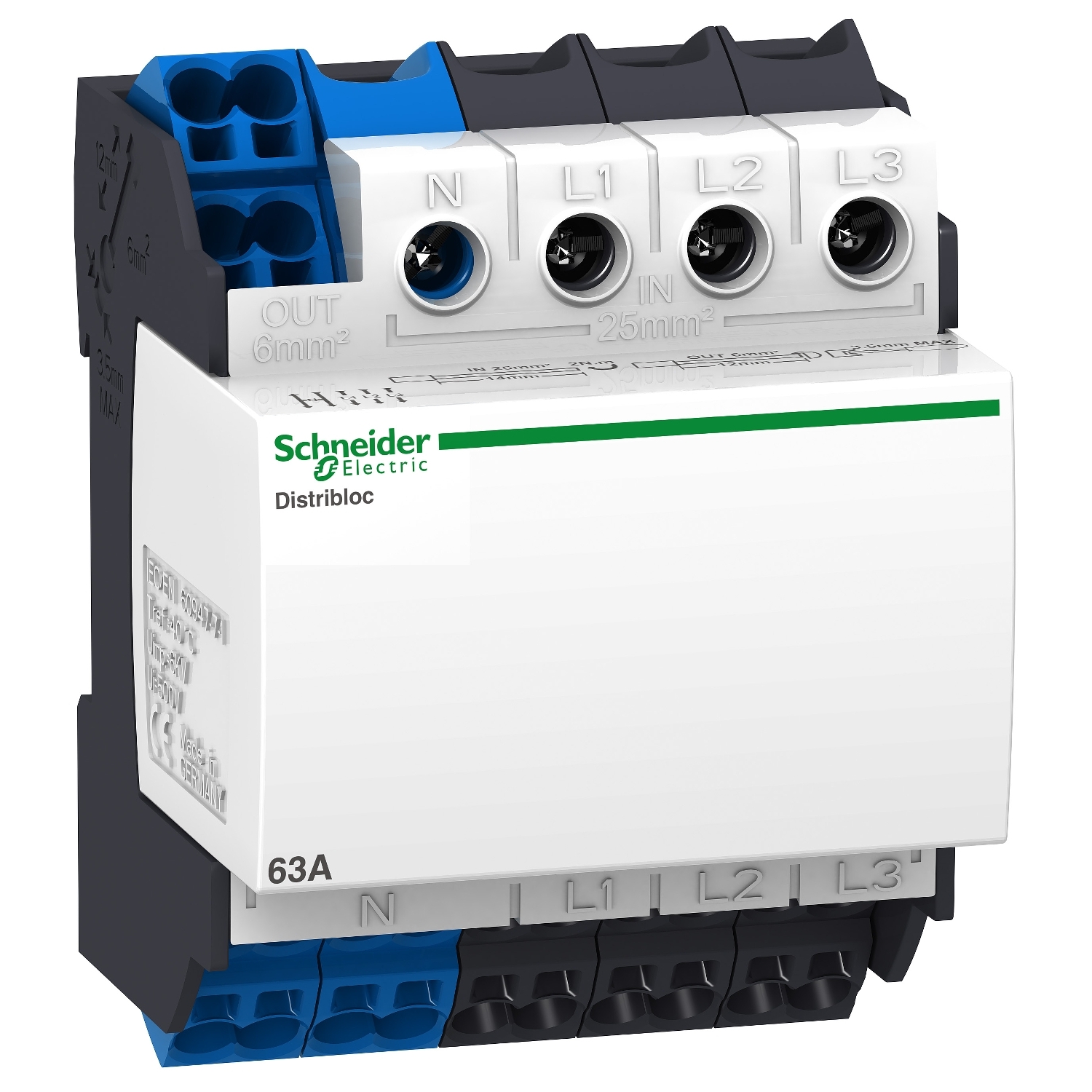 Distri Block SCHNEIDER ELECTRIC - Distriblock 4P 63A 25мм 4mod. LVS04040