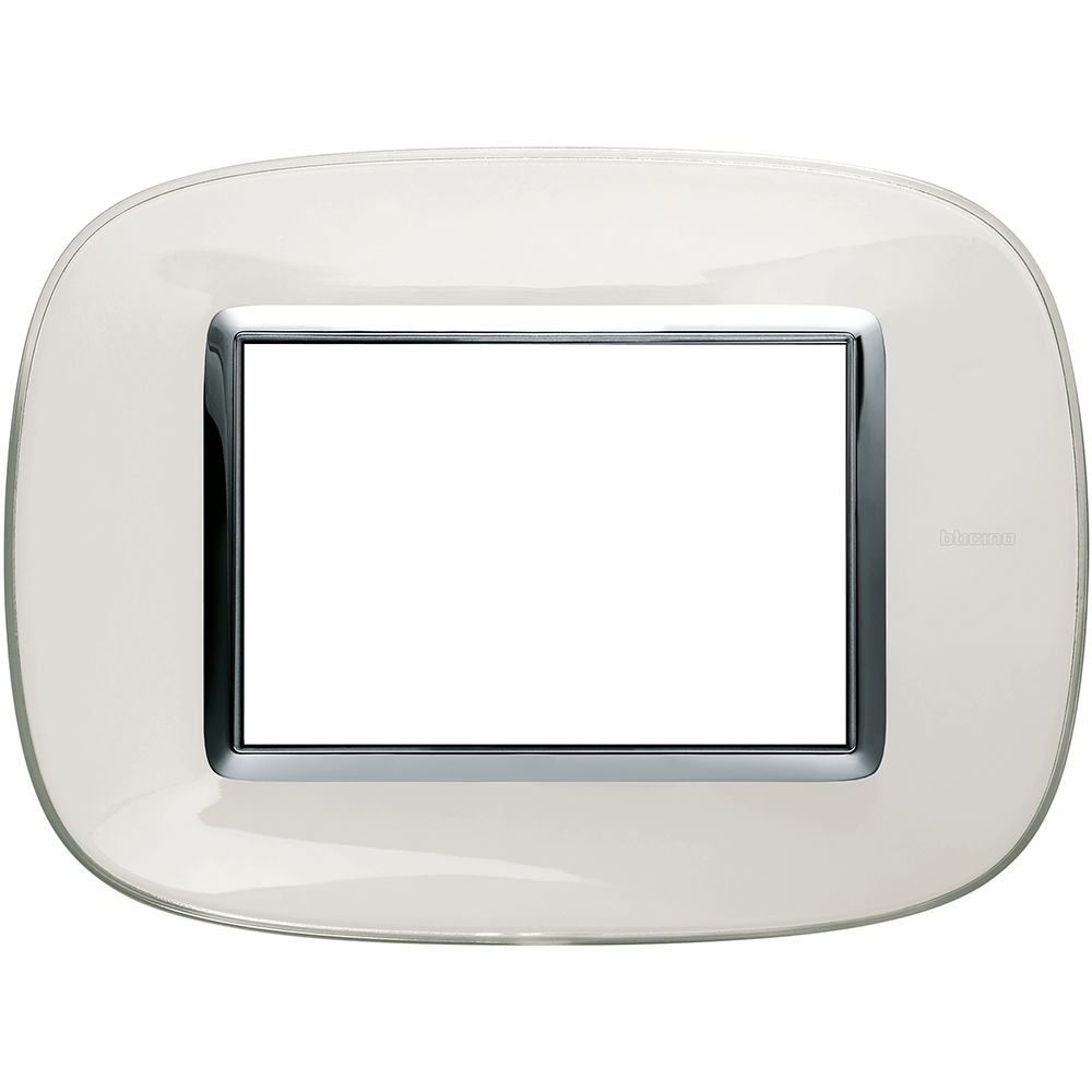 BTICINO - HB4803DB Elliptical cover plate 3modules - white liquid 
