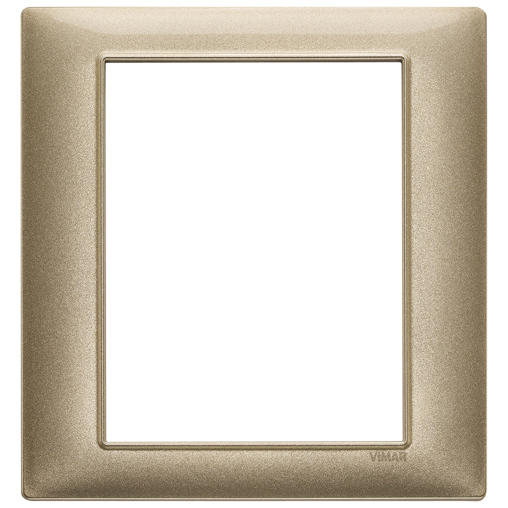 VIMAR - 14668.70 - Plate 8M techn. metallized bronze8-module (4+4) cover plate, technopolymer, maple