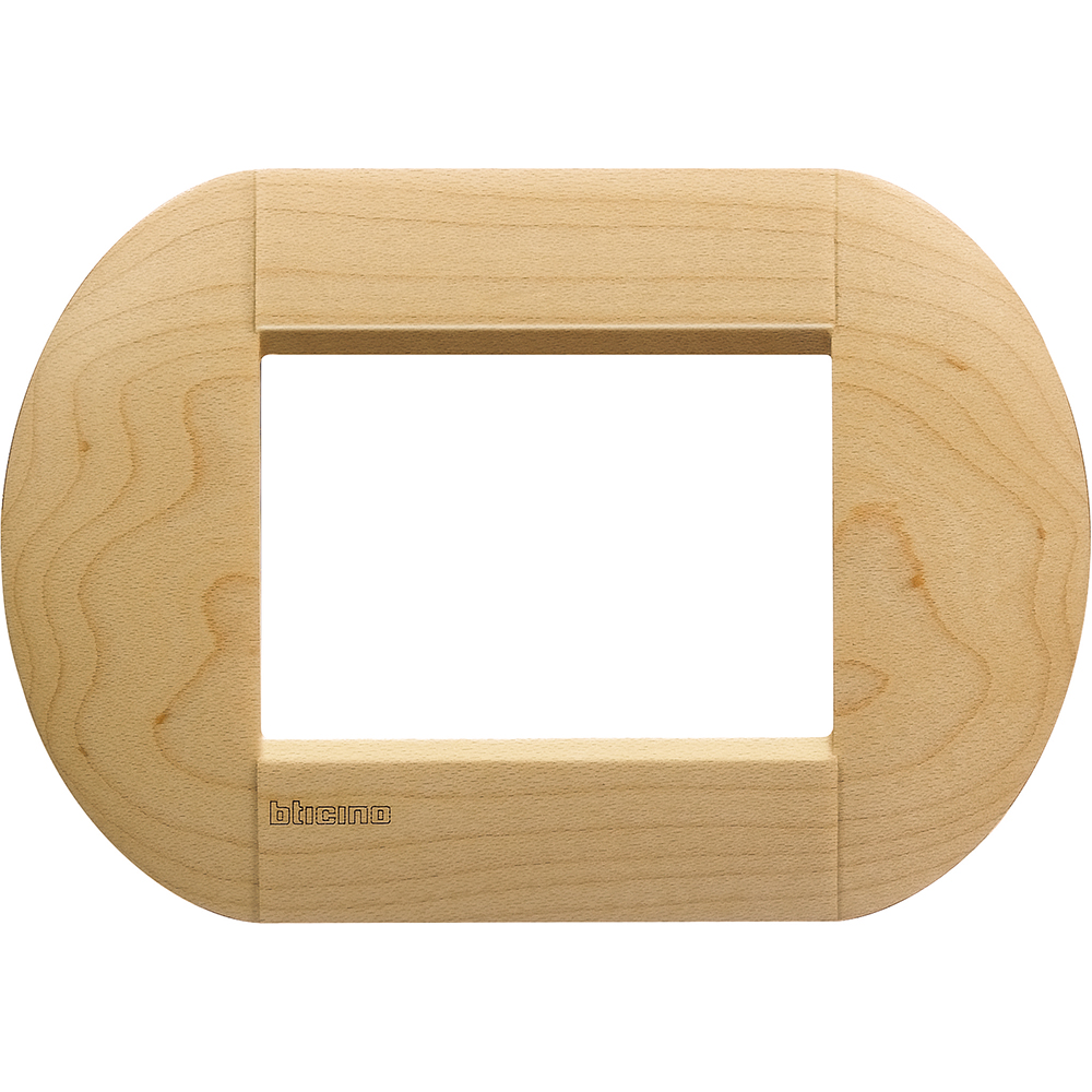 BTICINO - LNB4803LAE Round cover plate 3 modules - maple 