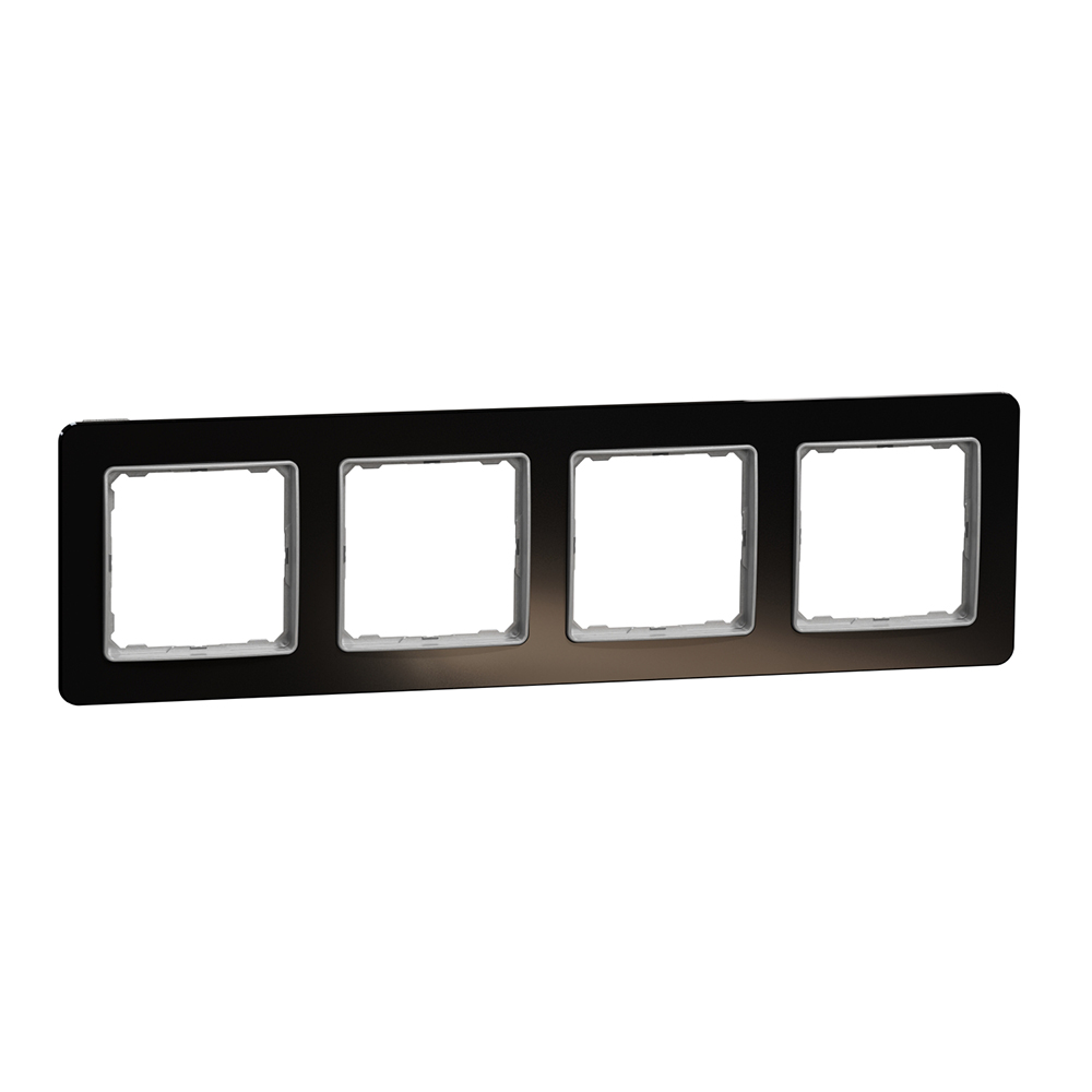 SCHNEIDER ELECTRIC - SDD361804 Sedna Elements - horizontal 4-gang frame - dark glass