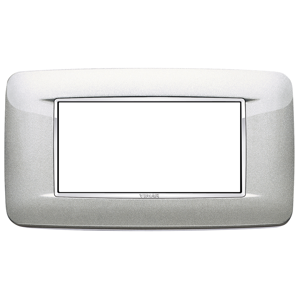 VIMAR - 20684.C10 - Round plate 4M Bright metallic silver