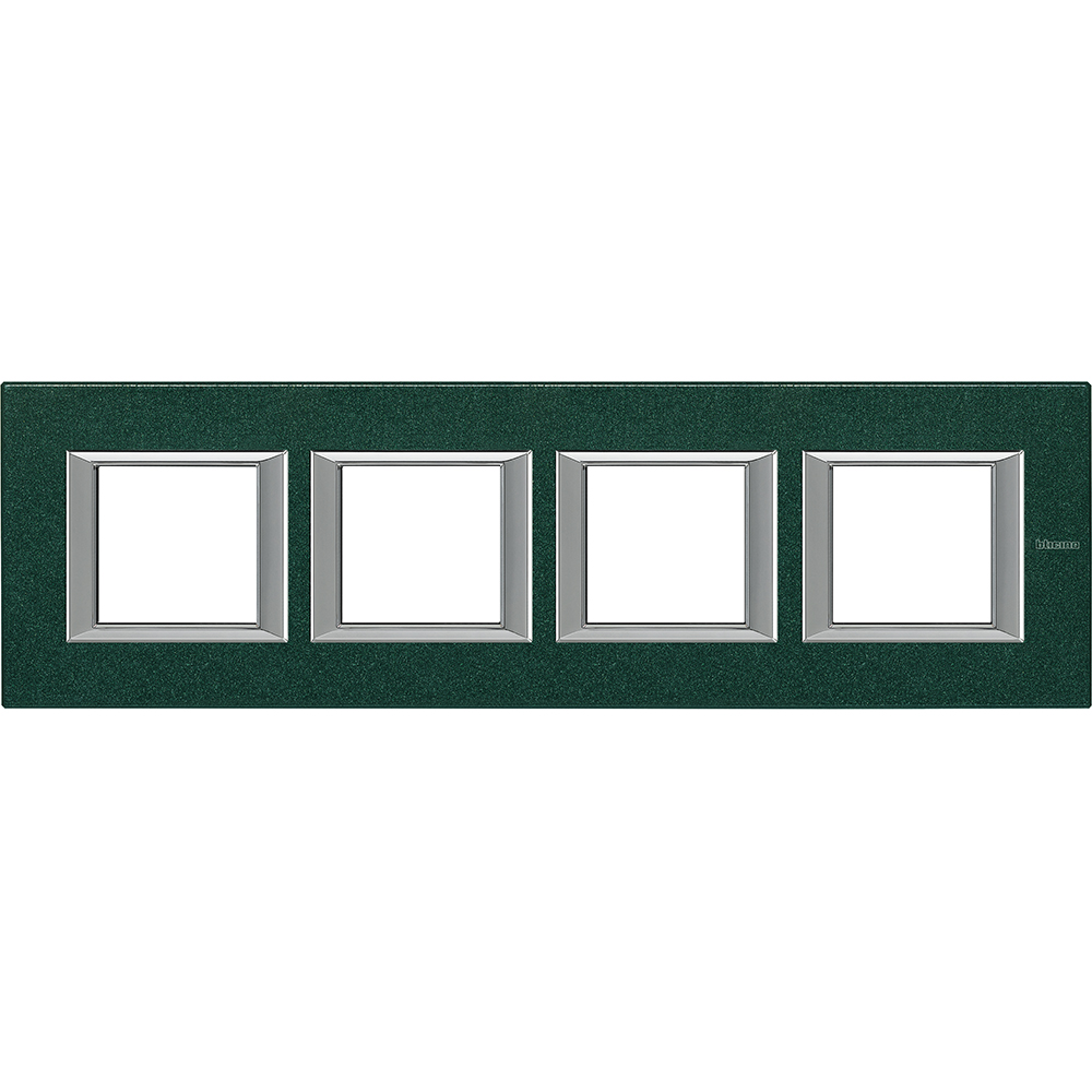 BTICINO - HA4802M4HVS rectangular cover plate 4х2modules - Green Sèvres - metal
