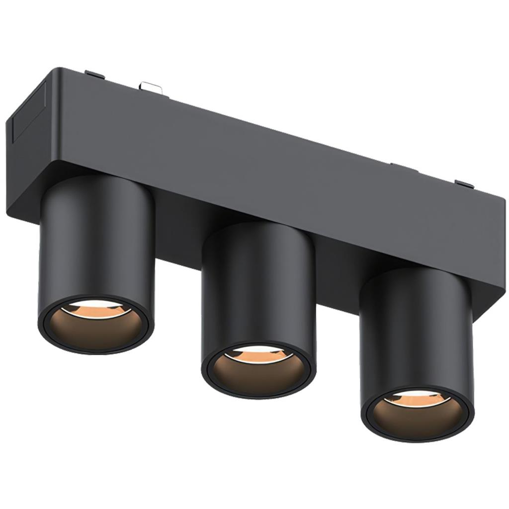 ULTRALUX - LED body magnetic black triple spotlight 3X2W CCT 48V DC LMST4S6CCT