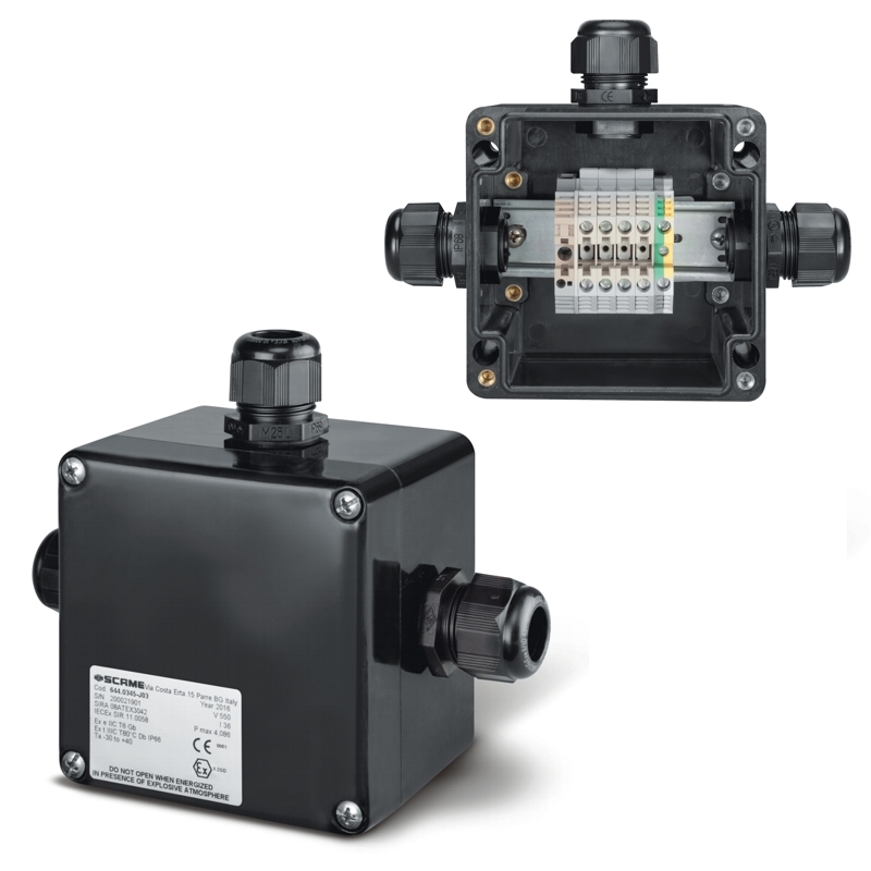 SCAME - Explosion proof surface mounting box Zenith-P ЕX 122х120х90мм IP66 4xWDU 6,0mm² 644.0345-J03
