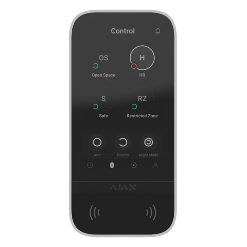 AJAX - Wireless keyboard with IPS touch display and RFID, black, KeyPad TouchScreen 58454.148.BL1