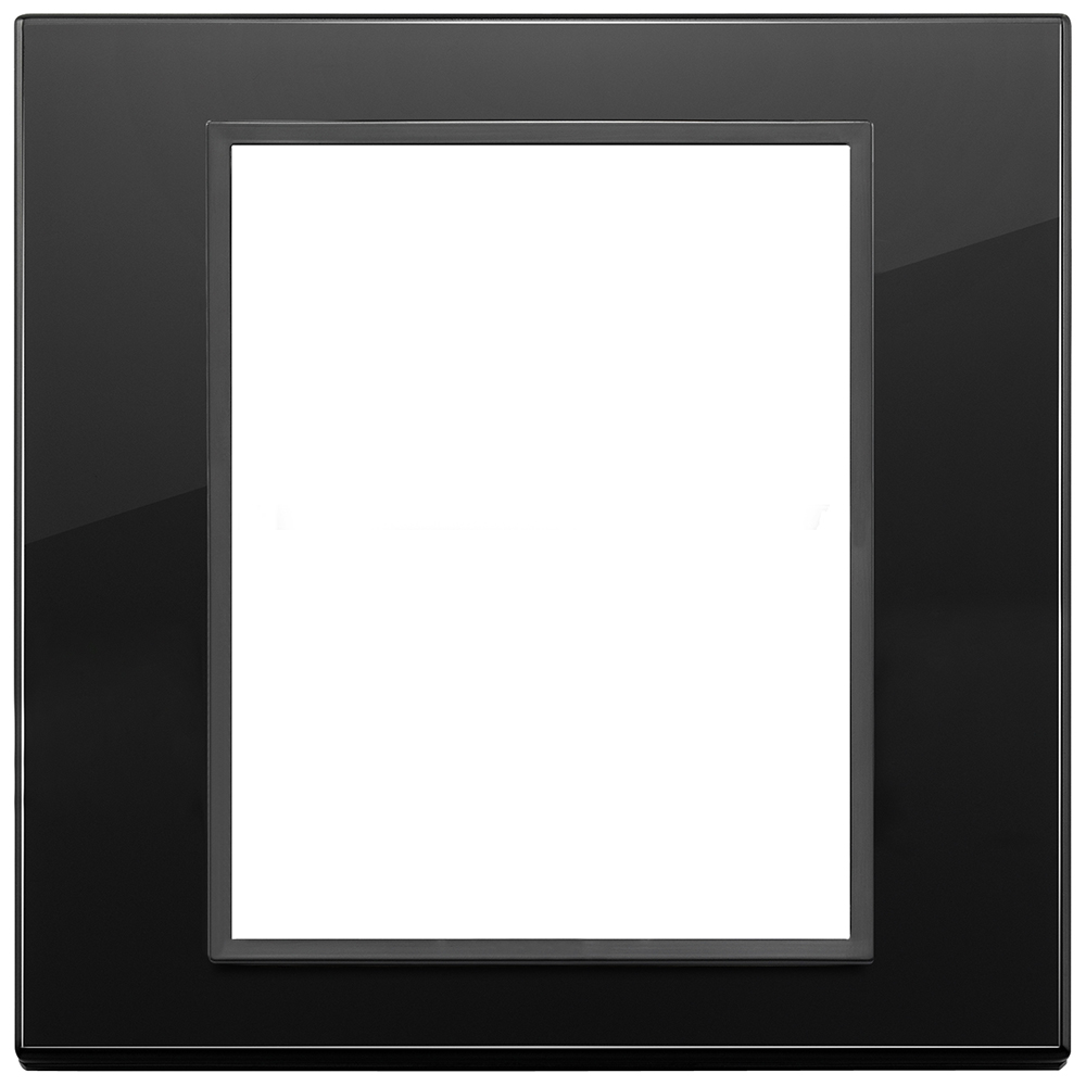 VIMAR - 21668.88 - Eikon EVO Рамка 8(4+4)M италиански стандарт Total Black Diamond