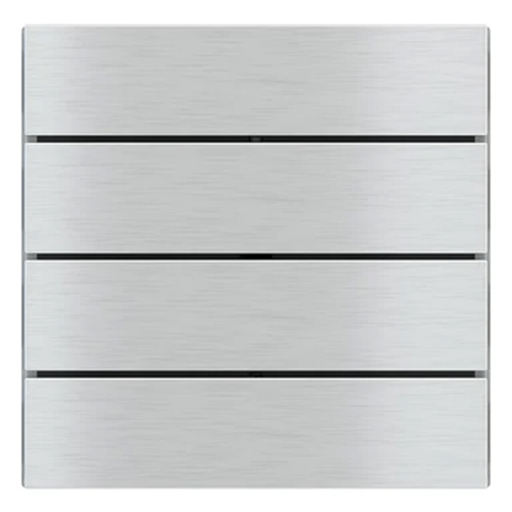 Ekinex - Face plate for 4 buttons horizontal 80x20 FF Metal Alluminium - EK-TRO-GBQ