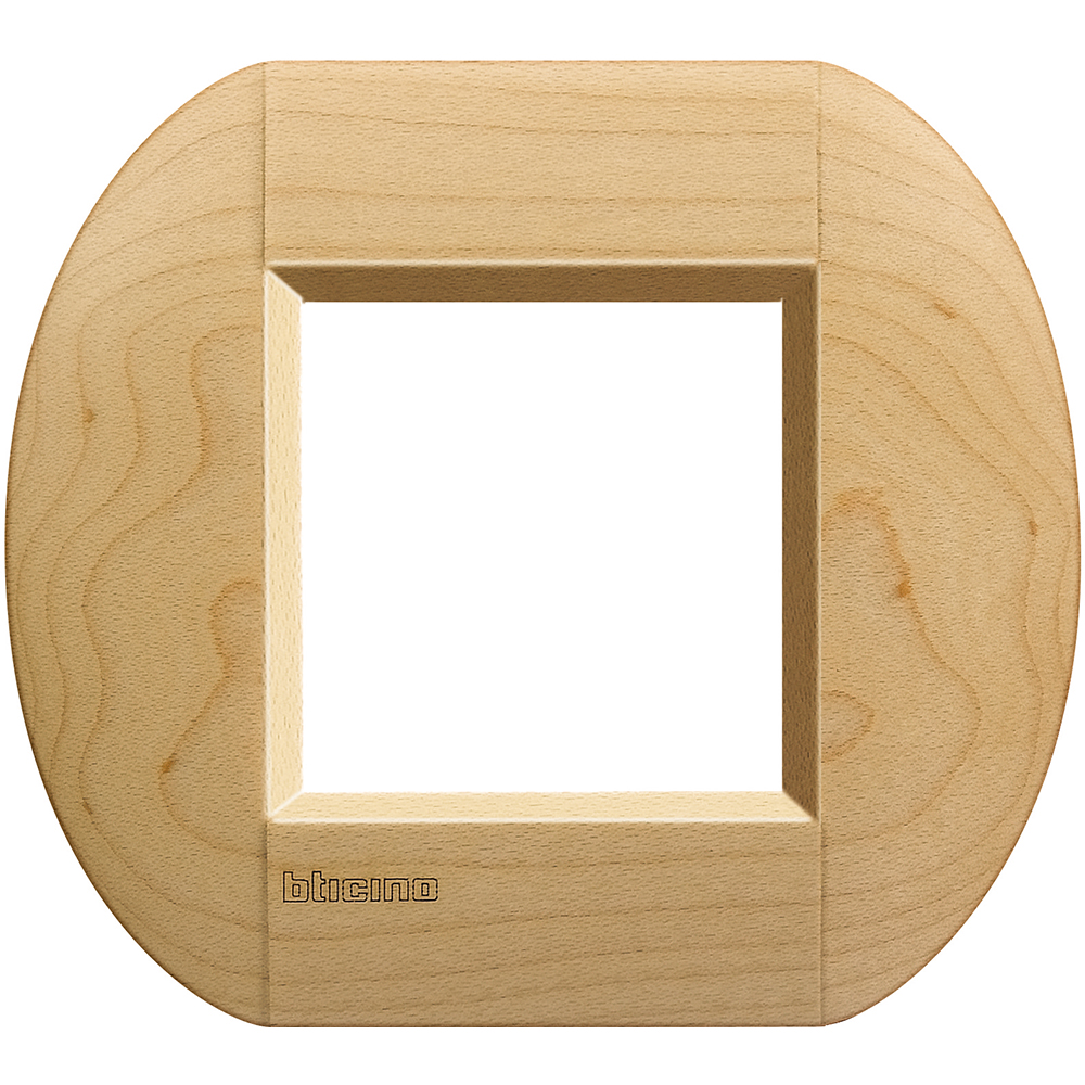 BTICINO - LNB4802LAE Round cover plate 2 modules - maple 