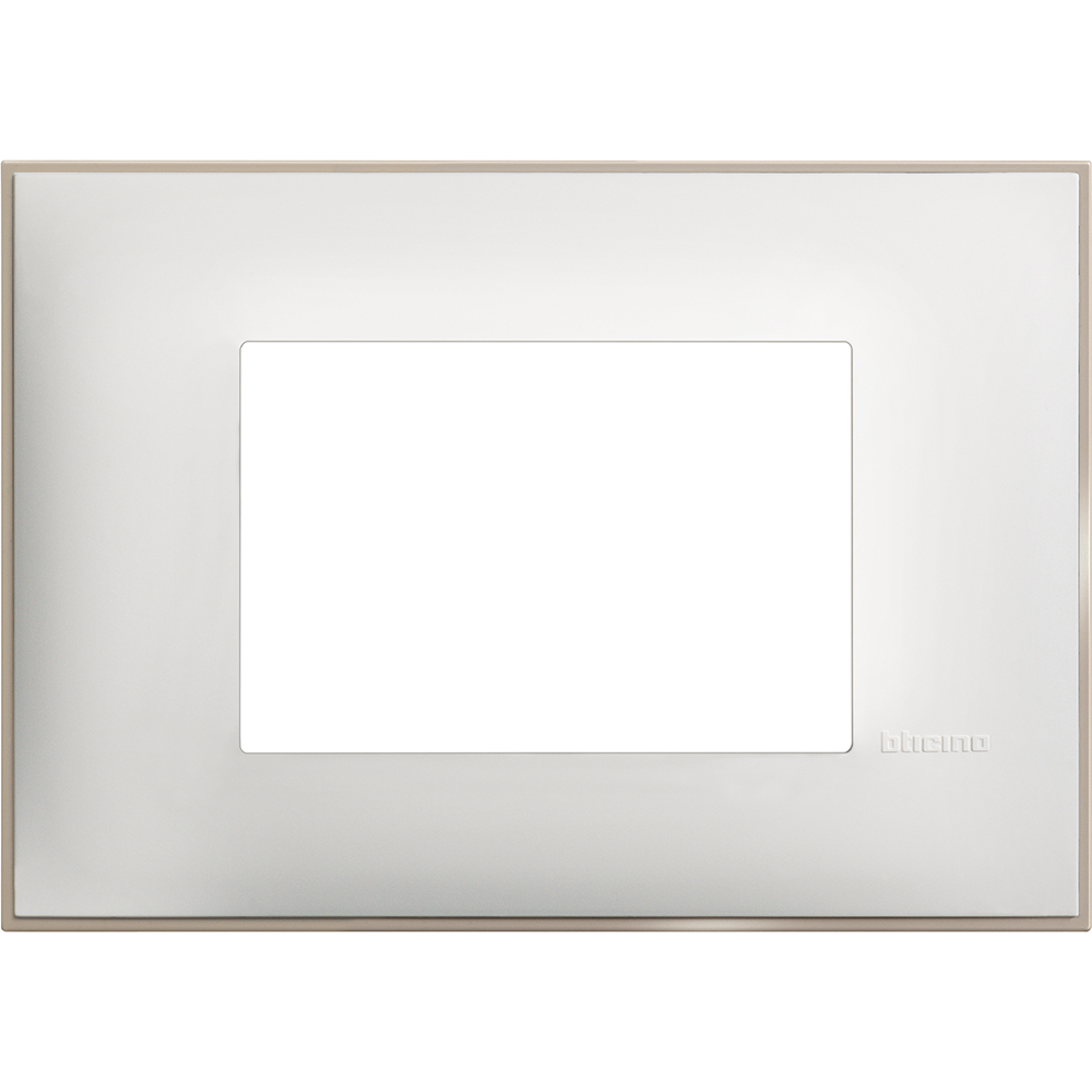 BTICINO - R4803WS cover plate - 3 centered module - White satin